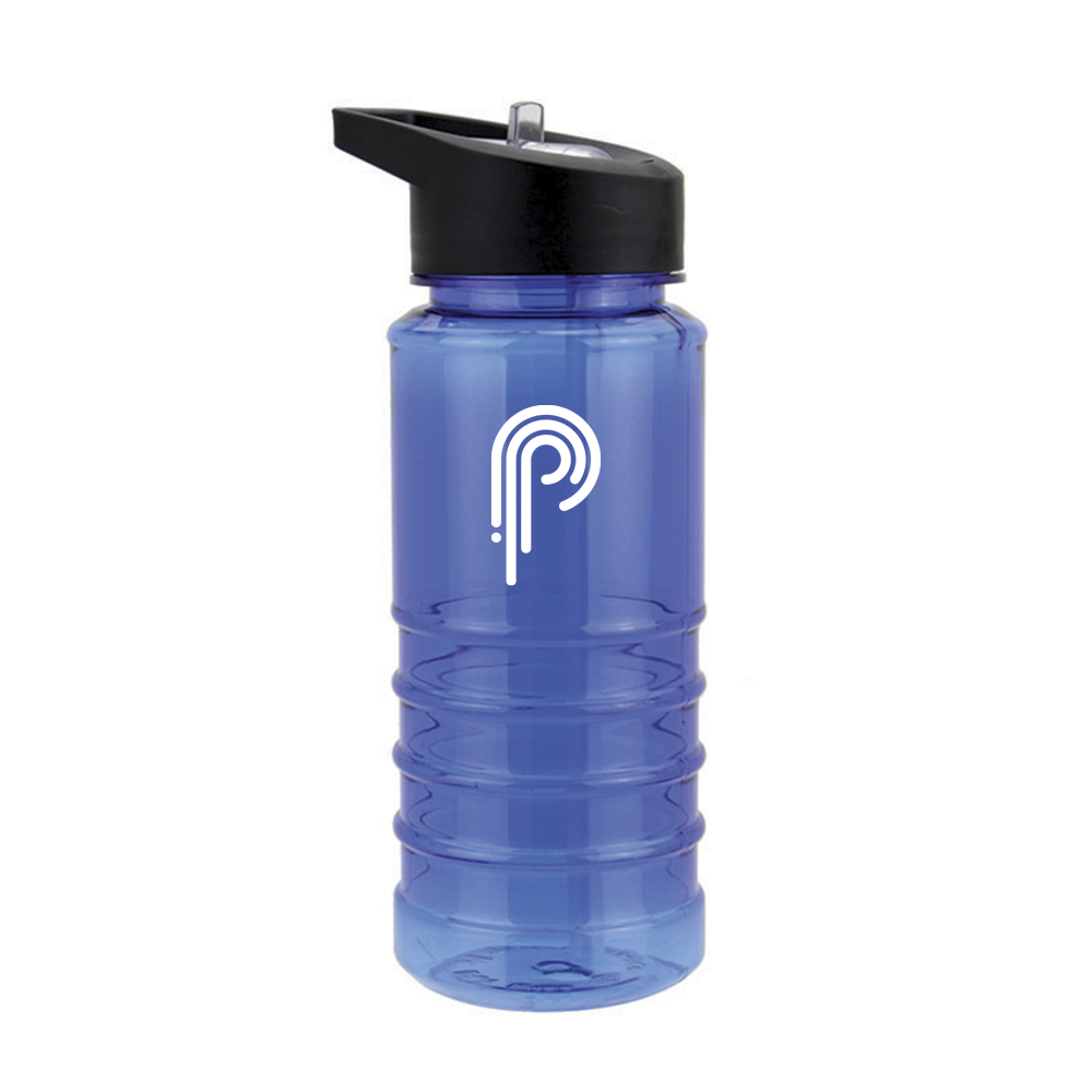 Бутылка с логотипом для воды, носик- трубочка, 550 мл