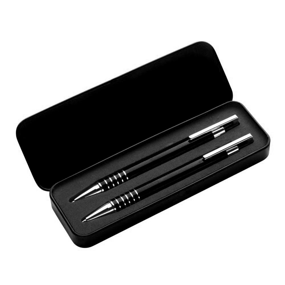 Набор алюминиевый (ручка + карандаш) черные чернила