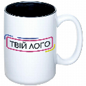 Чашка керамическая глянцевая Тони Глянц 390 мл с лого