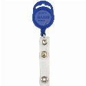 Тримач для бейджа Optima з рулеткою для вашого логотипу , синій, форма кола
