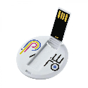 Флешка круглая кредитная карта USB 2.0 белая 43 мм с логотипом 4 Gb