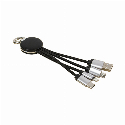 Брелок ZORAN 16 см з перехідниками Type-C, Micro-USB, Lightning, USB, карабіном та підсвічуванням логотипа Фото