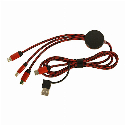 Дата-кабель PULSE 120 см з перехідниками Type-C, Lighting, Micro-Usb, USB та підсвідкою лого