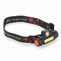 Ліхтарик WORK24 акумуляторний налобний, з LED+COB діодами, USB, чорний під нанесення вашого лого Фото