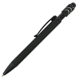 Ручка-антистрес металева з Soft-touch та стилусом Relaxa з логотипом