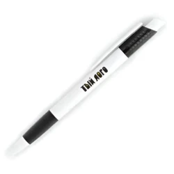 Двухцветная ручка с логотипом пластиковая автоматическая