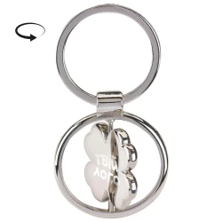 Брелок 'Клевер' металлический поворотный под ваш логотип