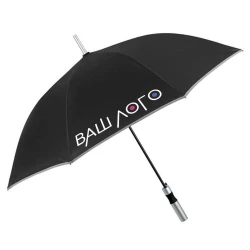 Зонт-трость автомат Reflecting антиветер с светоотражателем с логотипом