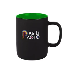 Керамическая чашка c покрытием soft-touch Greamy 440 мл с логотипом компании