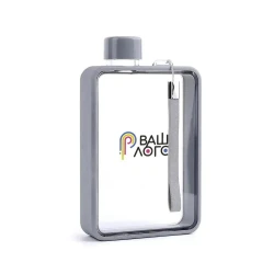 Пляшка для води плоска Bella, тританова, 380 мл з логотипом