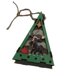 Деревянные новогодние игрушки с подсветкой Елочка100х70х31мм для вашего лого