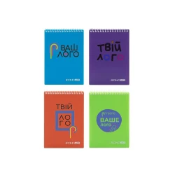 Блокнот в клетку Economix А6, верхняя спираль, 80 л с логотипом