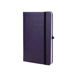 Деловая записная книжка NEBRASKA, А5, мягкая обложка, резинка, белый блок линия, черный для вашего лого