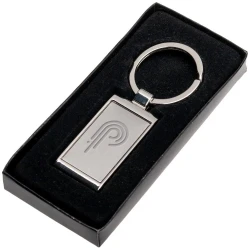 Брелок металевий прямокутний з коробкою для індивідуального логотипу