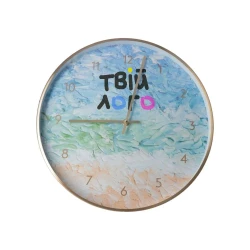 Часы настенные металлические Optima SEA с логотипом 33 см