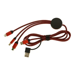 Дата-кабель PULSE 120 см з перехідниками Type-C, Lighting, Micro-Usb, USB та підсвідкою лого