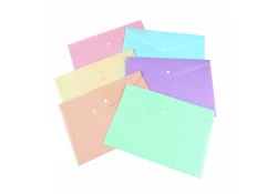 Папка-конверт А5 на кнопці глянцева пастель з лого