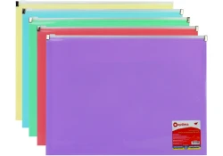 Папка пластикова глянцева А4 пастель асорті на застібці zip-lock з лого